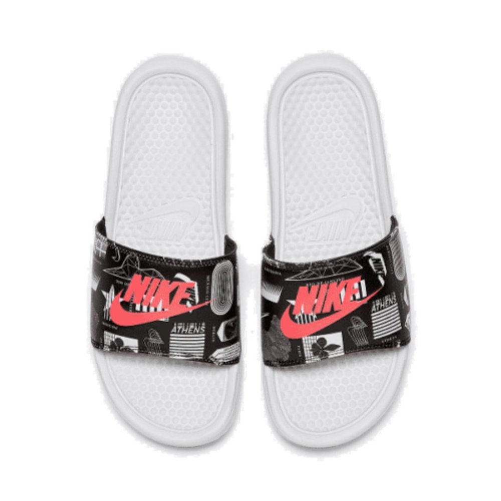 Men's Nike Benassi JDI Print Slide Sandals White/U - Picture 5 of 6